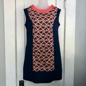 CUTE Coral + Navy Shift Sz 10